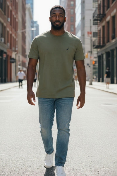 Men's Crewneck Seaspray Green Short Sleeve Top