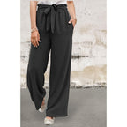 High Rise Elastic Waist Palazzo Pants