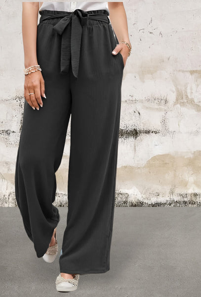 High Rise Elastic Waist Palazzo Pants