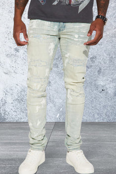 Men's Stacked Skinny Light Wash Jeans