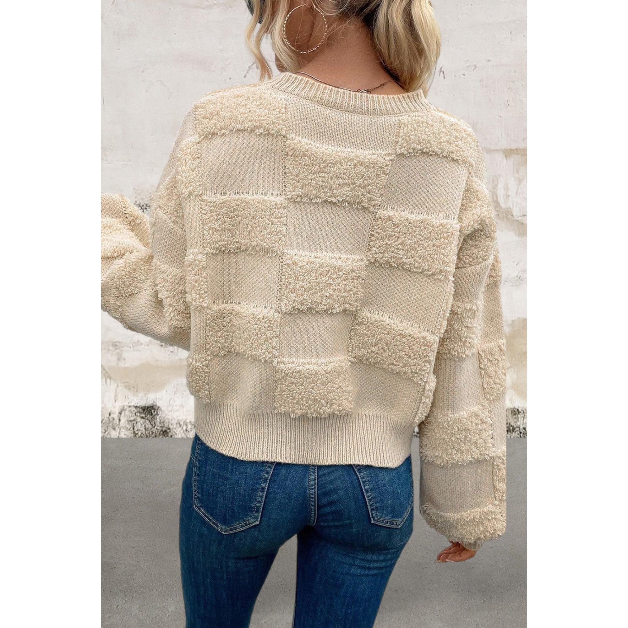  Crew Neck Loose Long Sleeve Sweater
