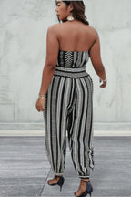 Plus Size Print Sleeveless Jumpsuit