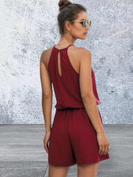 Sleeveless Lace front Romper