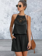 Sleeveless Lace front Romper