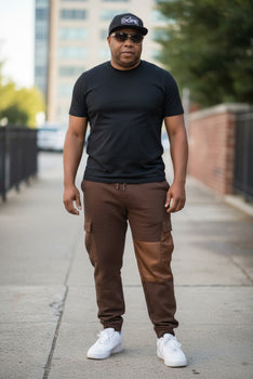 Men's 6 Pockets Elastic waist Cargo Sweatpants