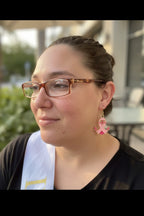 Beautiful Pink Ribbon Twist Around A Boat Anckor Breast Cancer Earrings