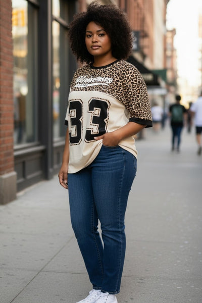 Short Sleeve Loose Fit Leopard Print Summer Top