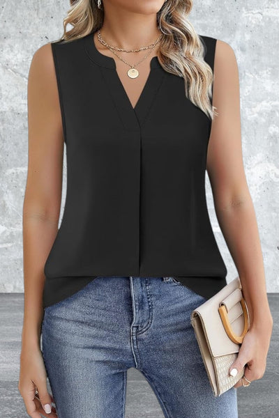 Timeson Women's Chiffon V Neck Sleeveless Blouse