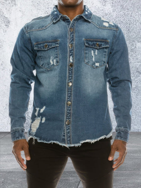 Mens Long Sleeve Denim Over Shirt