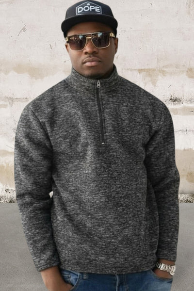 Men long sleeve 1/4 zip front sweater