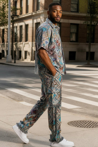 Men's Tapestry Cargo Multi Color Pants