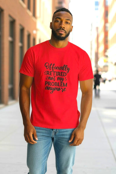 Short Sleeve Red Officially Retired Graphic T-Shirt