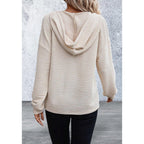 Soft LightWeight Drawstring Henley Hoodie