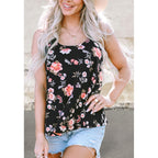 Floral Spaghetti Straps Strappy Back Top