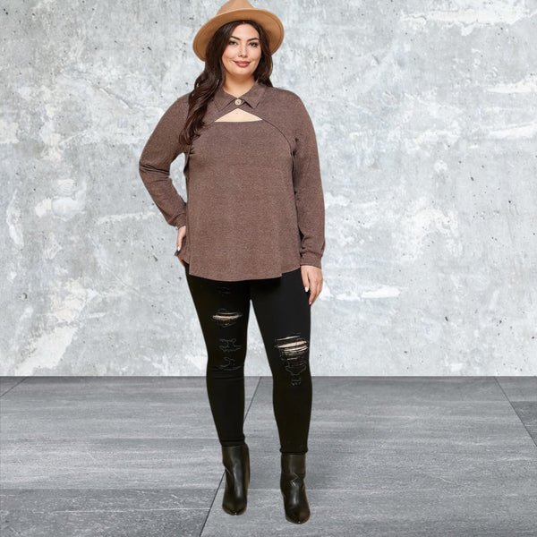 Plus Size Long Sleeve Fashion Top