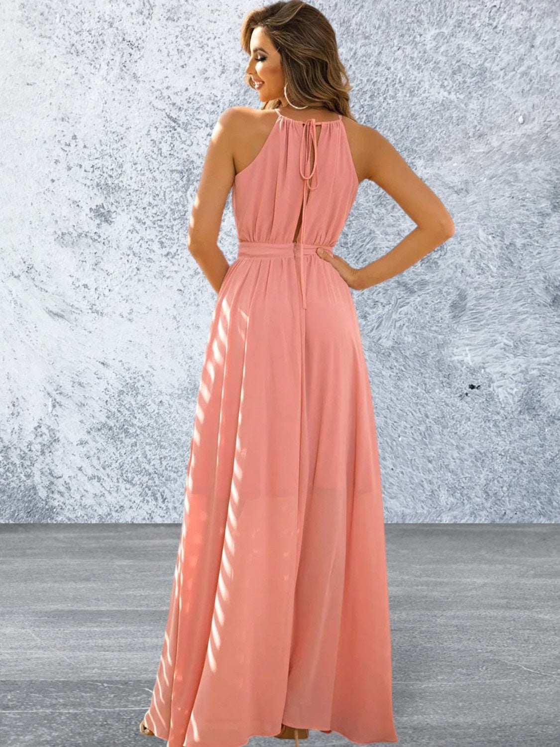 Sleeveless Tied Cutout Maxi Dress