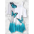 Short sleeve butterfly cold shoulder top