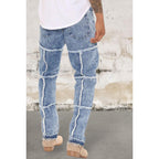 Mens straight leg baggy fit denim jeans