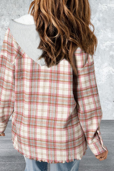 Long Sleeve Button Hooded Jacket