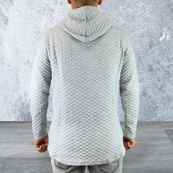 Men's Quilted Pullover Hoodie Sweatshirts