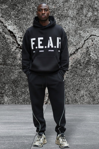 Men's Pullover Black Oversized Hoodie