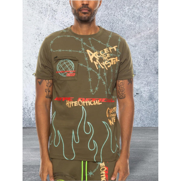 Men's Short Sleeve Graphic Print Top