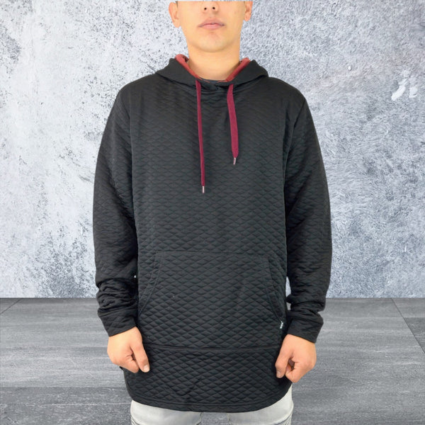 Men's Quilted Pullover Hoodie Sweatshirts