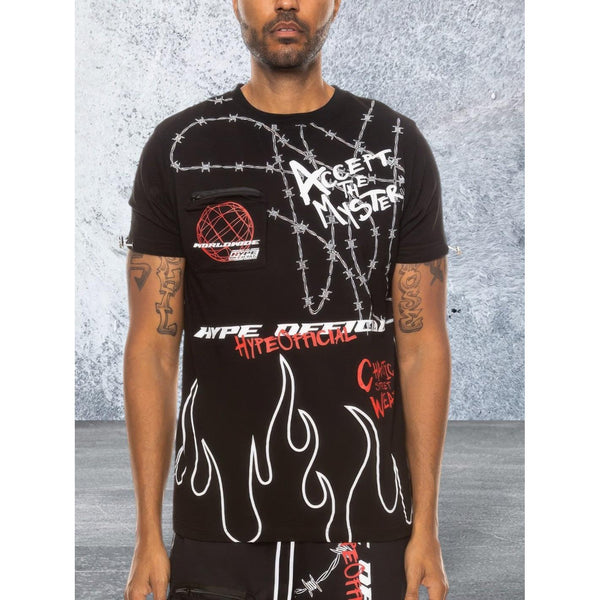 Men's Short Sleeve Graphic Print Top