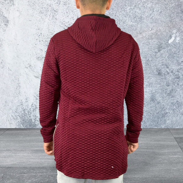 Men's Quilted Pullover Hoodie Sweatshirts