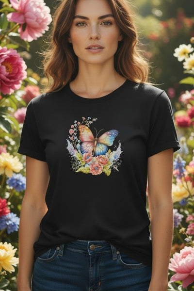 Short Sleeve Butterfly Graphic T-Shirt