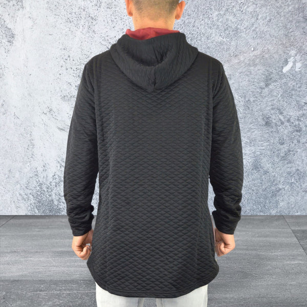 Men's Quilted Pullover Hoodie Sweatshirts