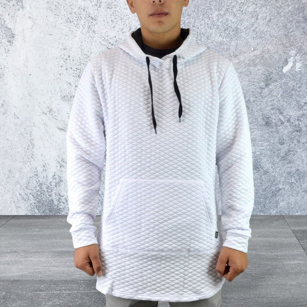 Men's Quilted Pullover Hoodie Sweatshirts