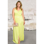 Plus size sleeveless v neck surplice maxi dress