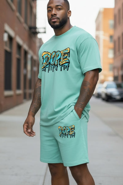 Men's Crew Neck Slight Stretch Shorts Set