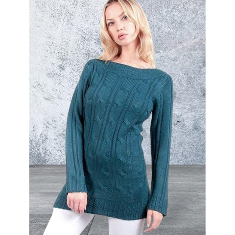 Long sleeve boat neck sweater