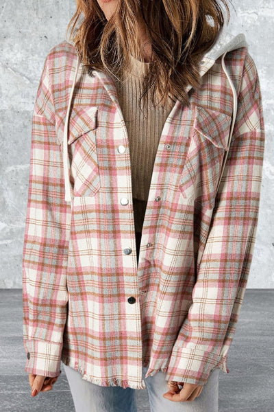 Long Sleeve Button Hooded Jacket