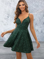 Sequin Spaghetti Strap Dress