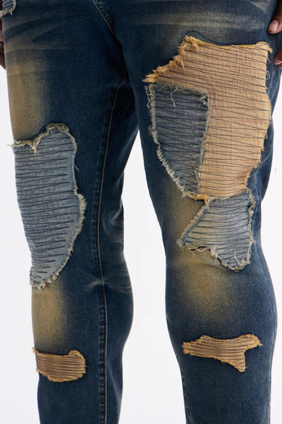 Men's Skinny denim Patch Jean