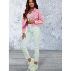 Pink Studded Denim Jacket