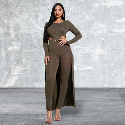 Long Sleeve Long Top And Leggings 2 Piece Set