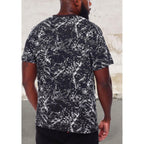 Men's short sleeve over print crewneck top