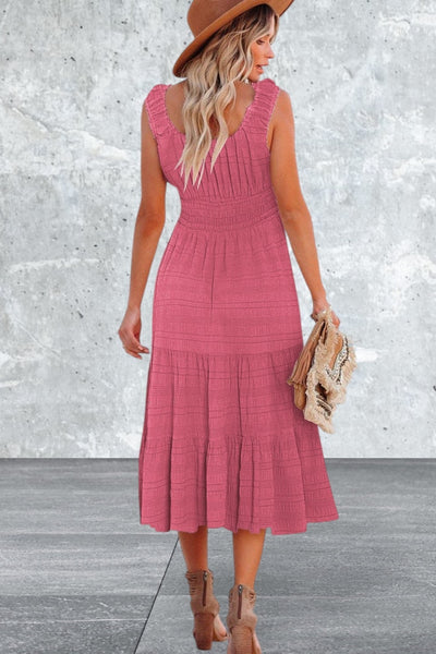 Sleeveless Square Neck Midi Dress