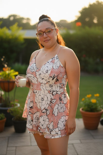 Plus Size Juniors Layered Floral Romper