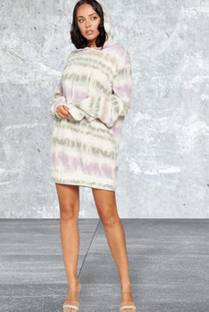 Longsleeve Print Sweater Dress