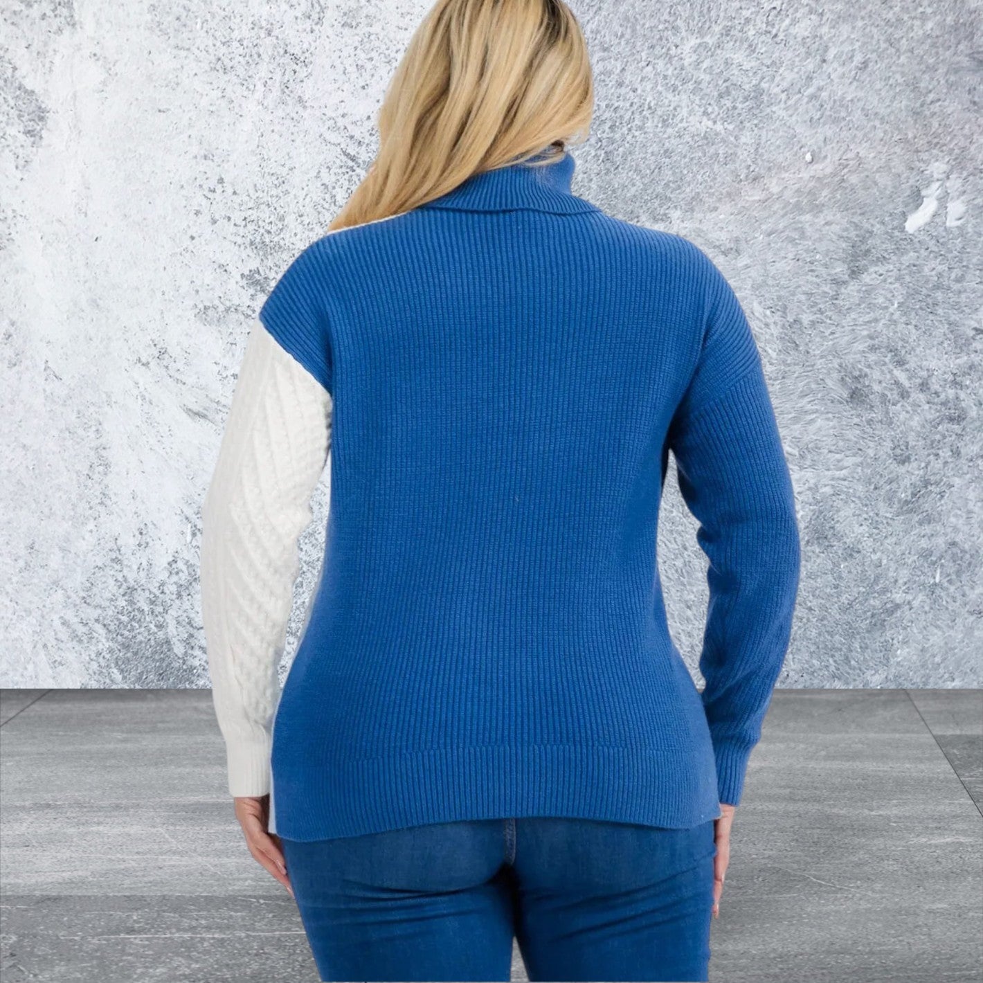 Plus Size Long Sleeve Colorblock Sweater
