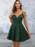 Sequin Spaghetti Strap Dress