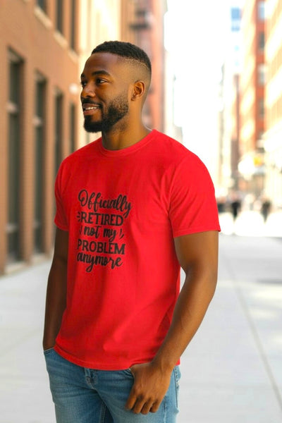 Short Sleeve Red Officially Retired Graphic T-Shirt