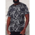 Men's short sleeve over print crewneck top