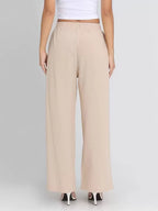 Women's Solid Elastic Waistband Pants