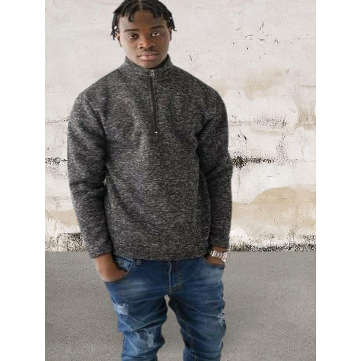 Men long sleeve 1/4 zip front sweater